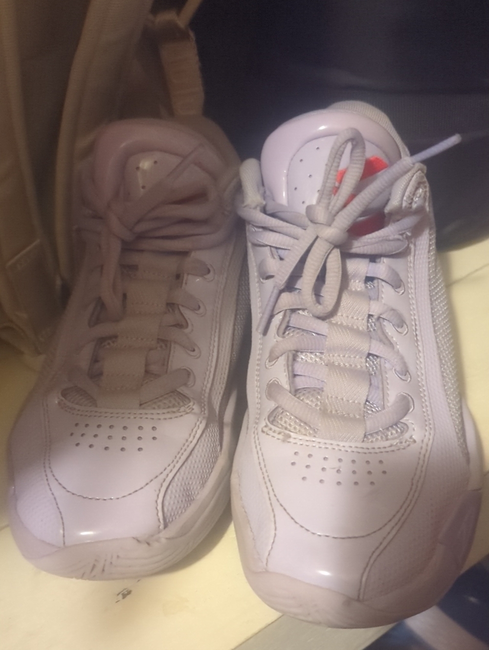 Jordan Lavender and Orange Youth Sneakers
